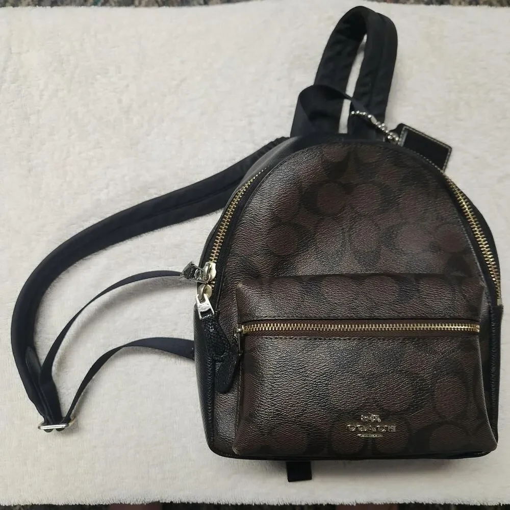 Coach Brown and Black Mini Backpack
